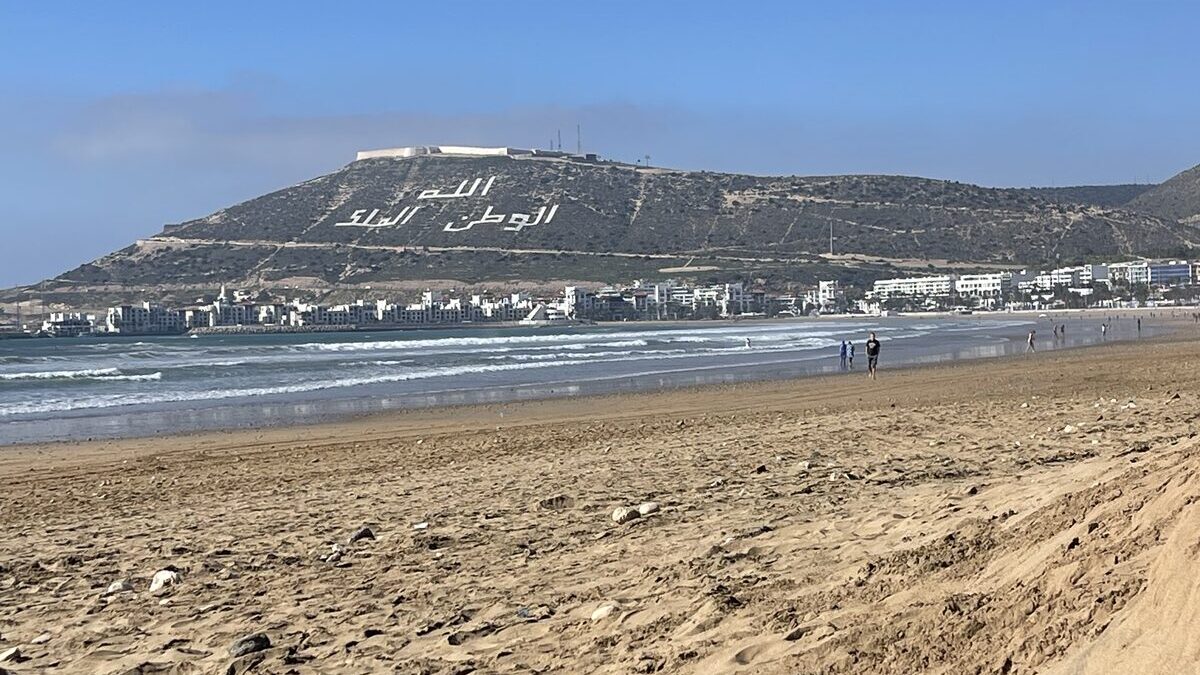 Vue sur la plage et la Kasbah d'Agadir